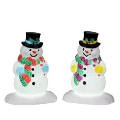 Lemax Holly Hat Snowman, Set Of 2 - 24965